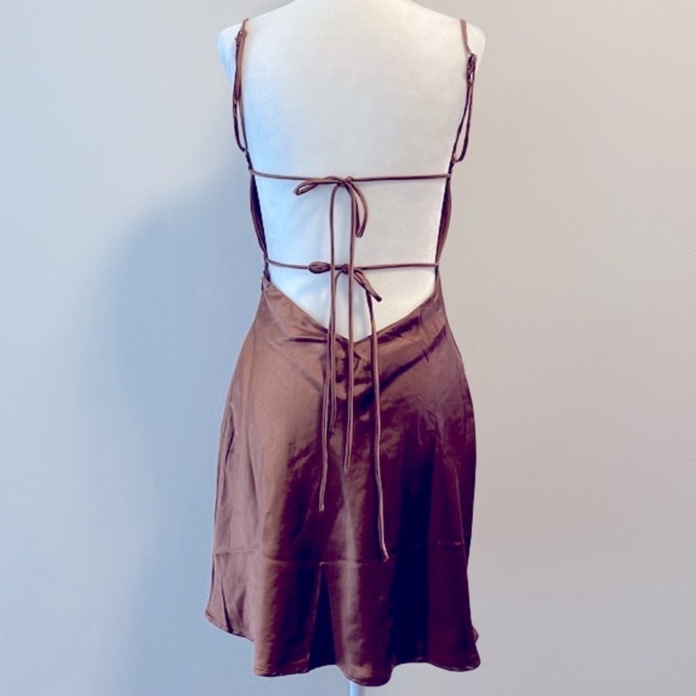 NWT Princess Polly chocolate brown slip dress - Picture 4 of 8